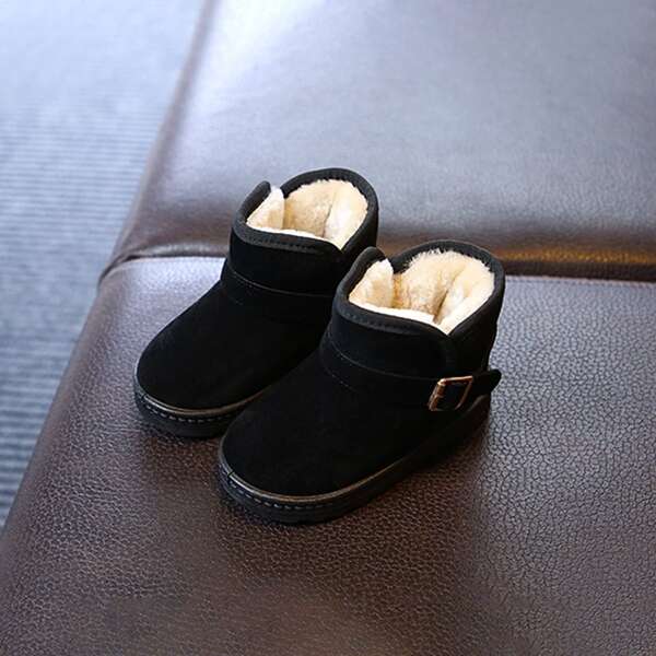 

Toddler Girls Buckle Decor Boots, Black