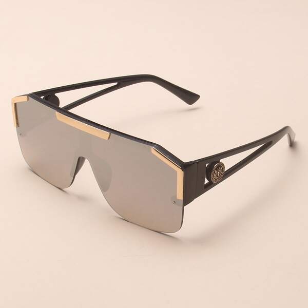 

Flat Top Rimless Sunglasses, Silver