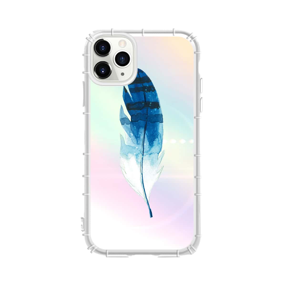 

1pc Feather Print iPhone Case, Multicolor