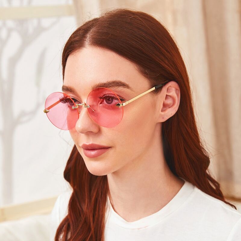 

Rimless Round Shaped Sunglasses