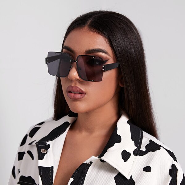 

Square Frame Sunglasses, Black