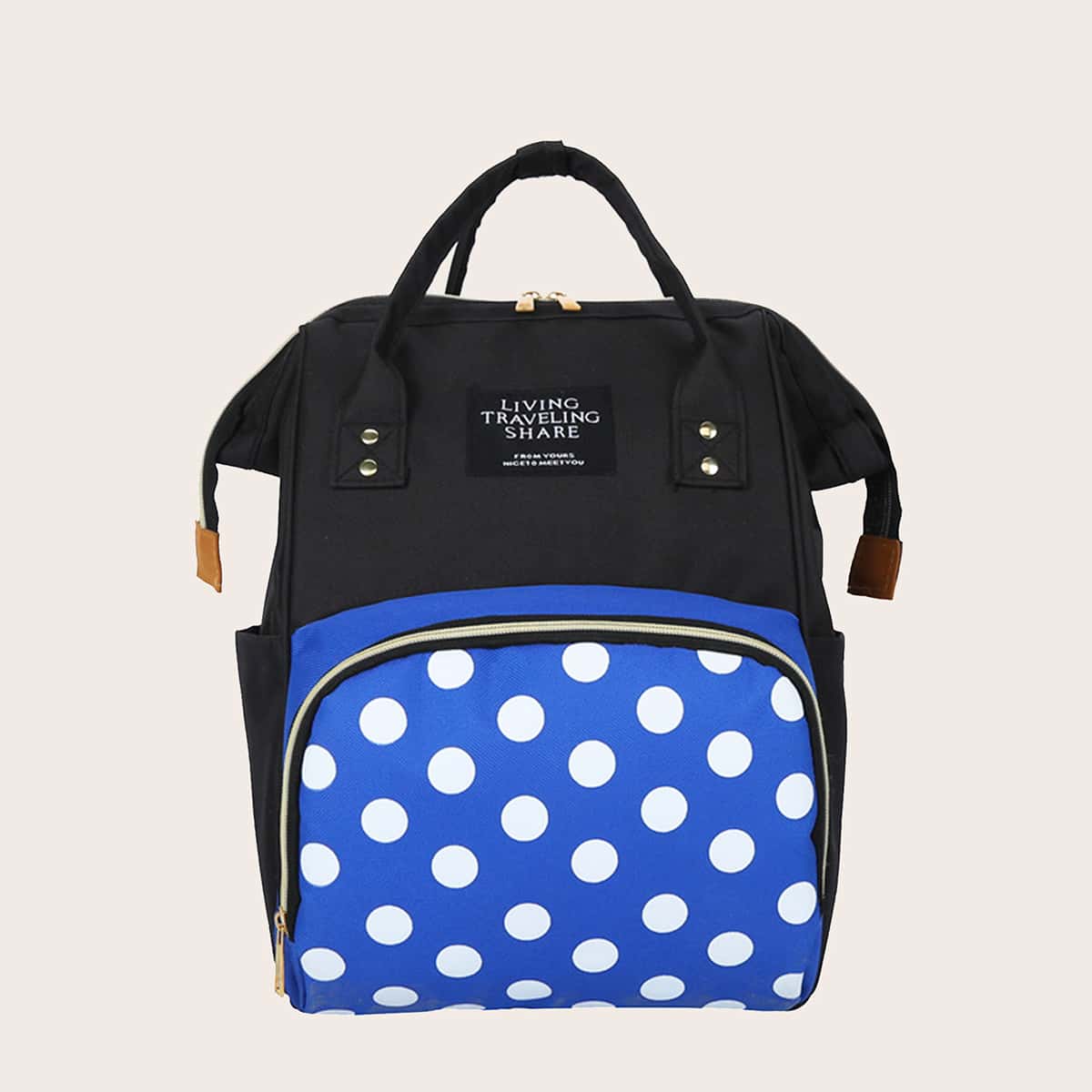 

Polka Dot Large Capacity Backpack, Multicolor