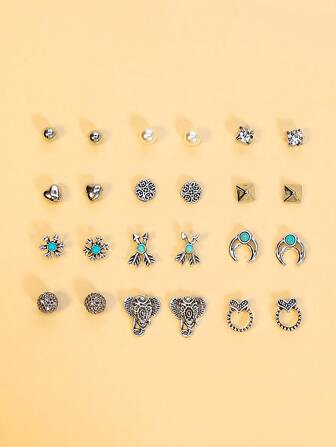 اقراط مسماري باللؤلؤ الصناعي 12 زوج