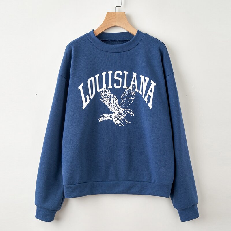 

Letter Eagle Graphic Sweatshirt, Blue