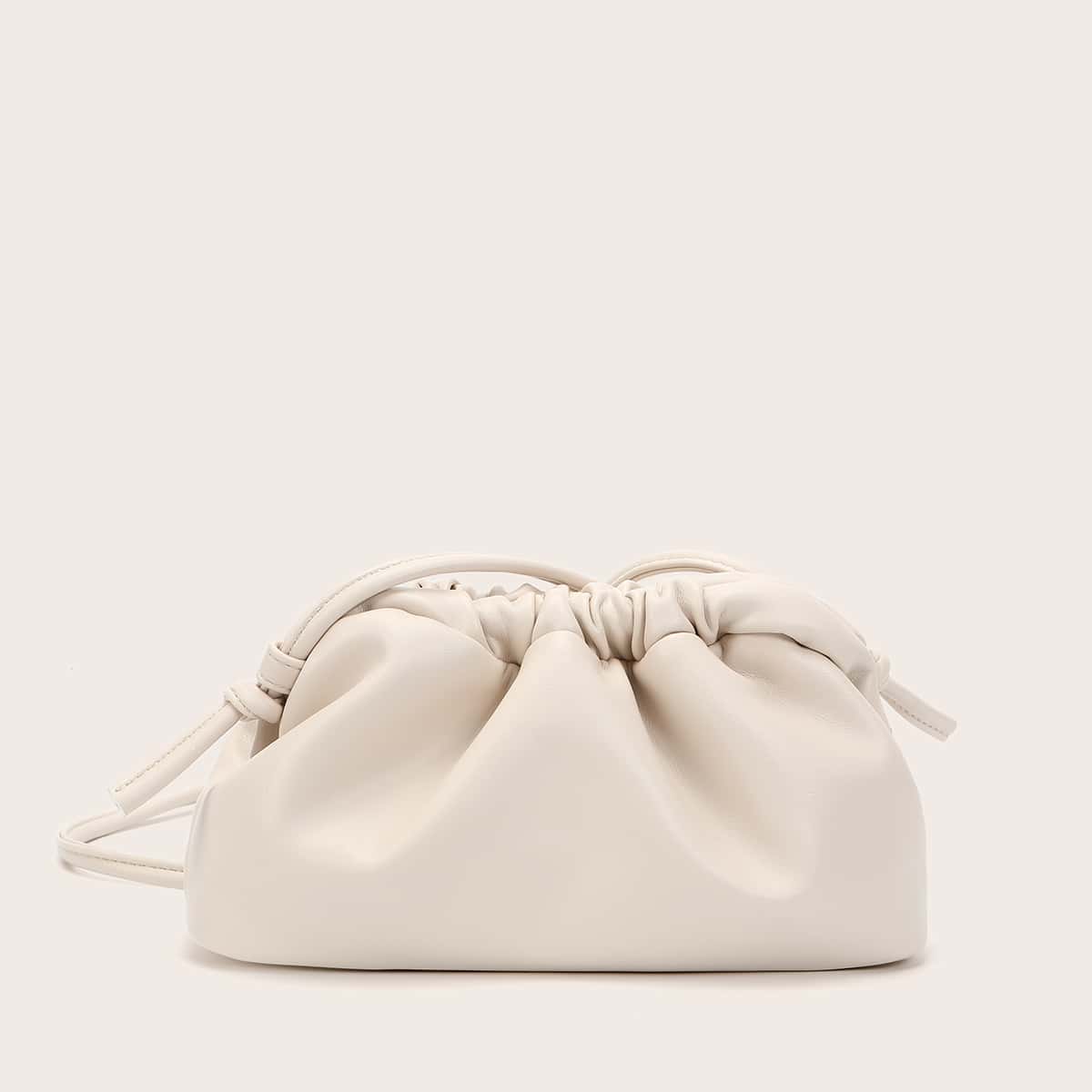

Ruched Crossbody Bag, White