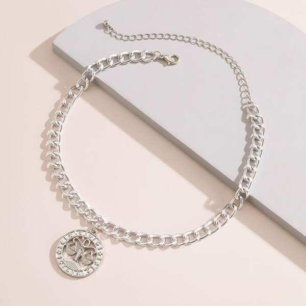

Metal Constellation Chain Necklace, Silver