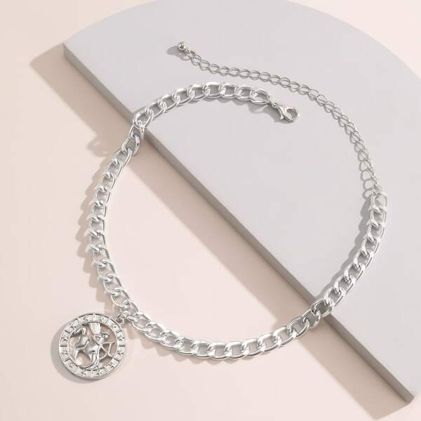 

Metal Constellation Chain Necklace, Silver