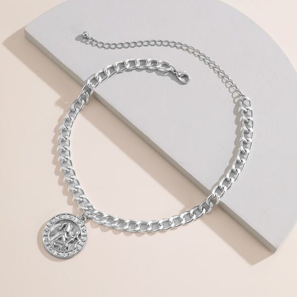 

Metal Constellation Chain Necklace, Silver