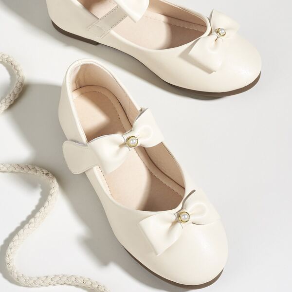 

Toddler Girls Bow Decor Flats, White