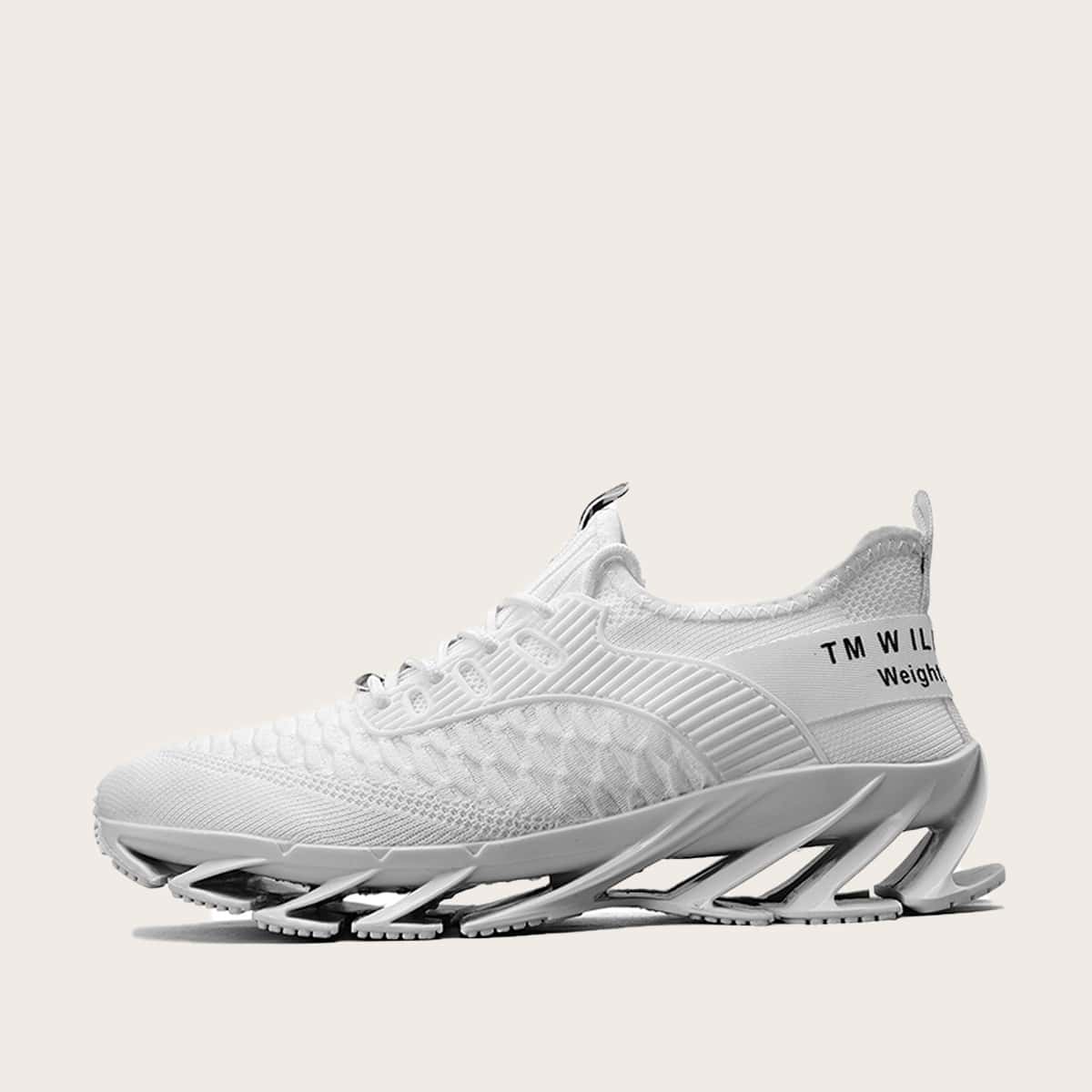 

Guys Lace-up Decor Wide Fit Sneakers, White