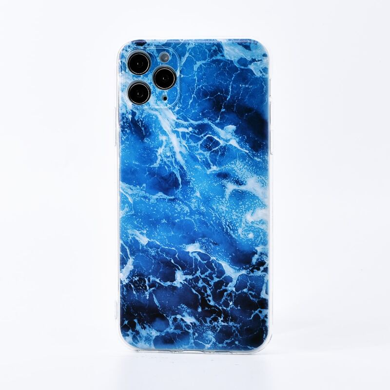 

1pc Marble Print iPhone Case, Multicolor
