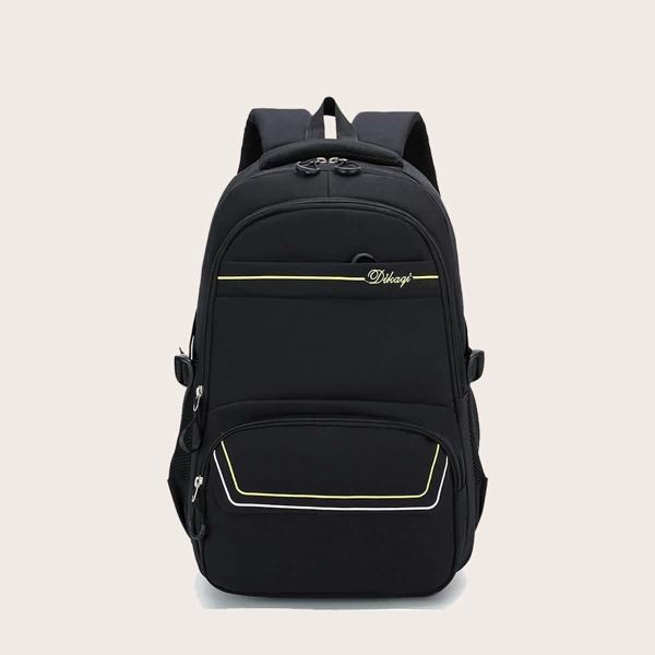 

Men Pocket Front Large Capacity Backpack, Black