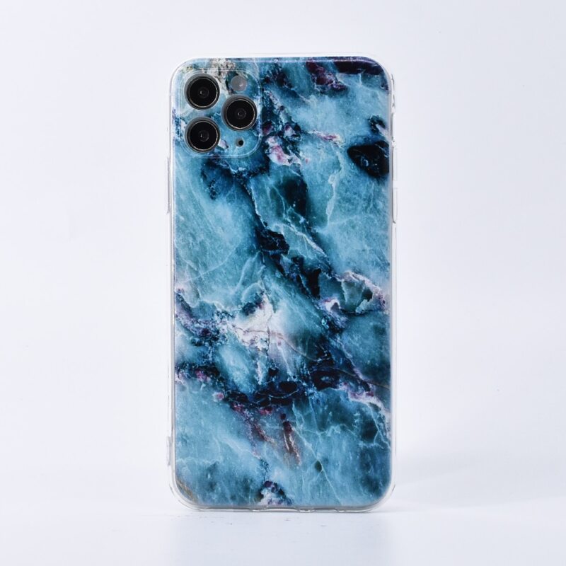 

1pc Marble Print iPhone Case, Multicolor