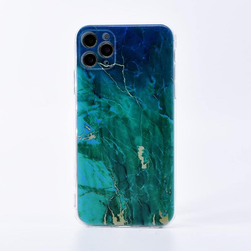 

1pc Marble Print iPhone Case, Multicolor