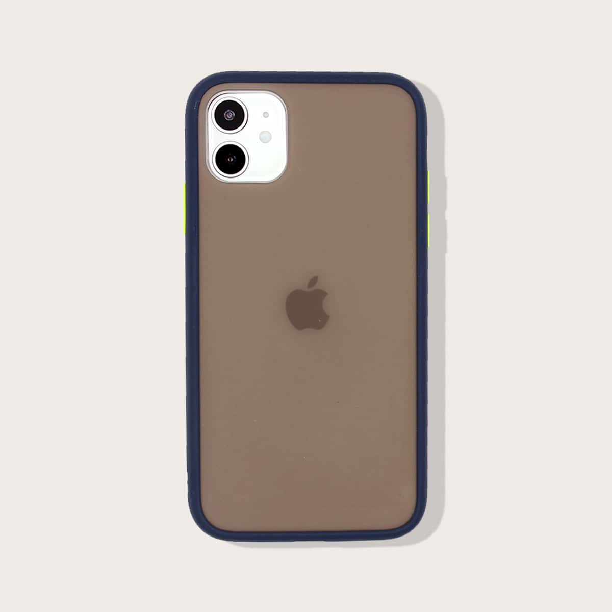 

1pc Contrast Frame iPhone Case, Blue