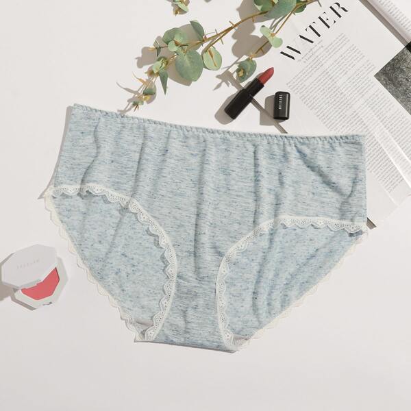 

Plus Lace Trim Panty, Green