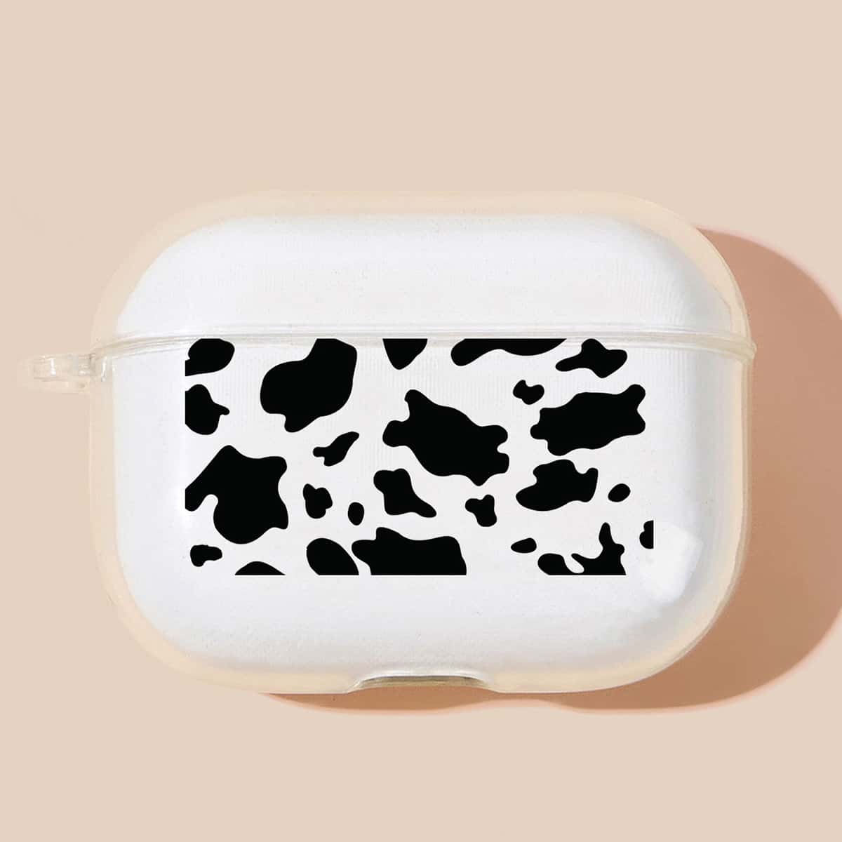 

1pc Cow Print  Case, Clear