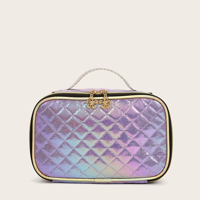 

1pc Zipper Around Makeup Bag, Multicolor
