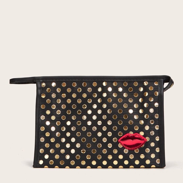 

1pc Polka Dot Makeup Bag, Multicolor