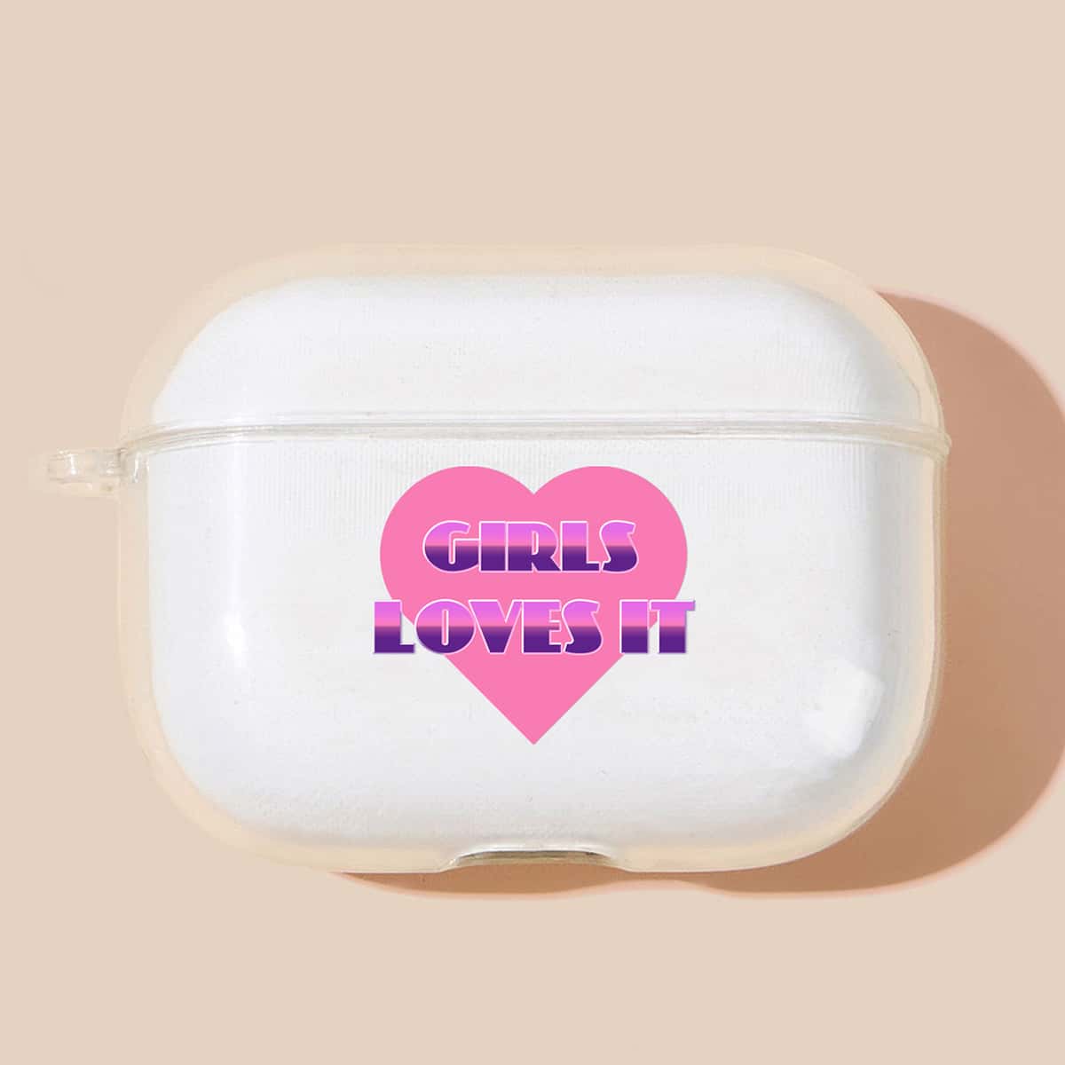 

1pc Heart Print  Case, Clear