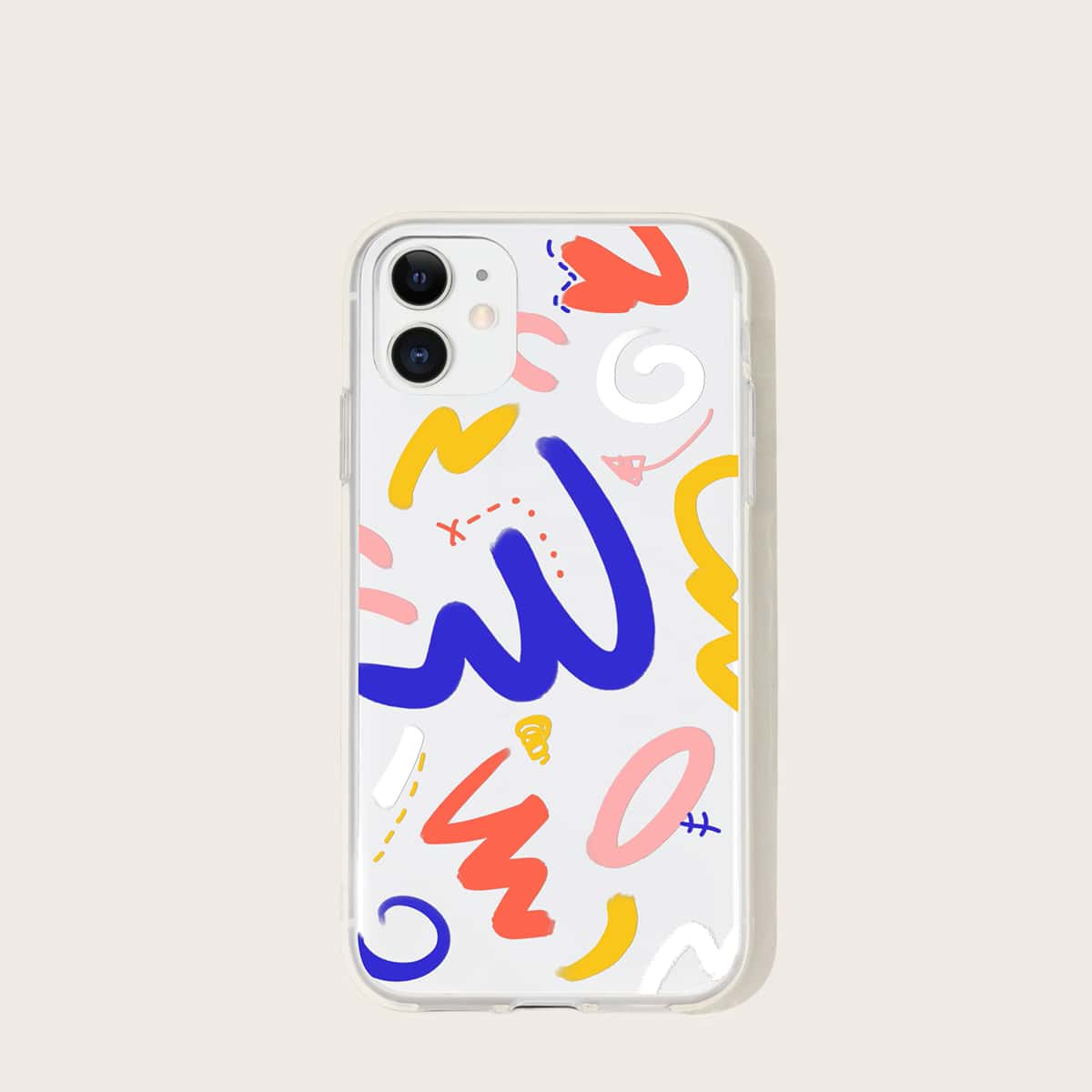 

1pc Graffiti Pattern iPhone Case, Multicolor