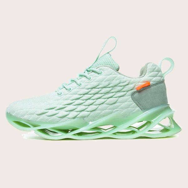 

Men Lace-up Front Knit Sneakers, Green