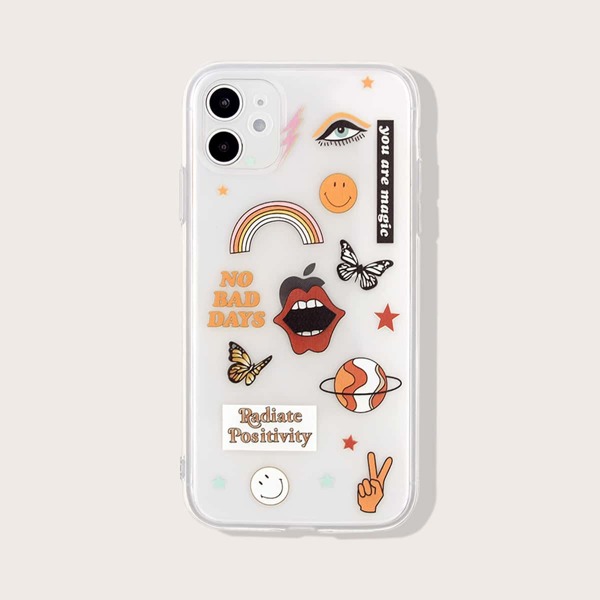 

Чехол для iPhone с мультипликационным рисунком 1шт, Прозрачный