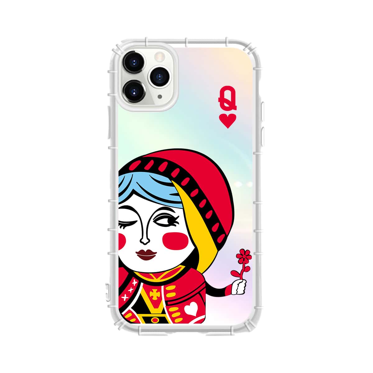 

1pc Playing Card Pattern iPhone Case, Multicolor