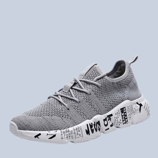 

Men Lace-up Decor Wide Fit Sneakers, Grey