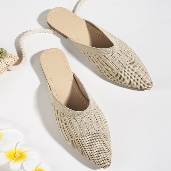 

Point Toe Mules, Beige