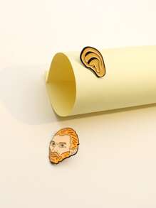 2入組人像設計胸針 - 彩色 - 查看 3