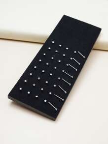 40入組直角鑽石鼻針,基本風格不銹鋼日常佩戴 - 白色 - 查看 7