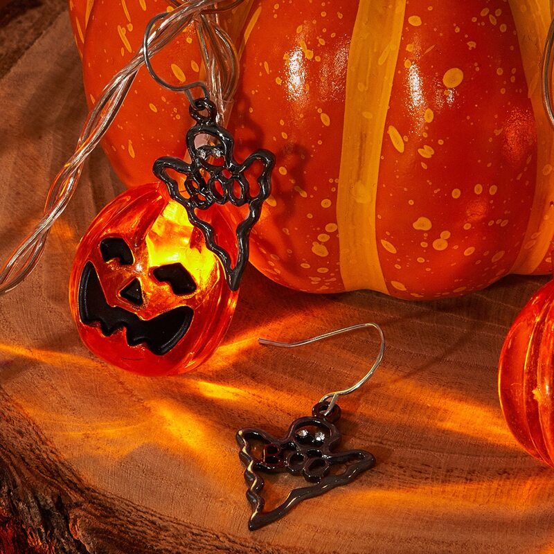 

Halloween Cartoon Ghost Drop Earrings, Silver