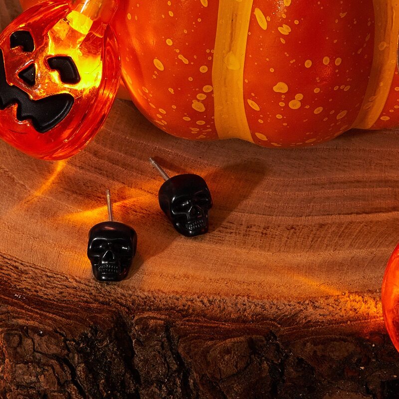 

Skeleton Stud Earrings, Black