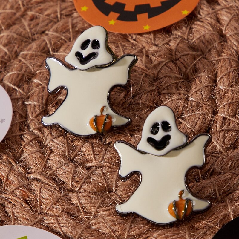 

Halloween Cartoon Ghost Drop Earrings, Beige
