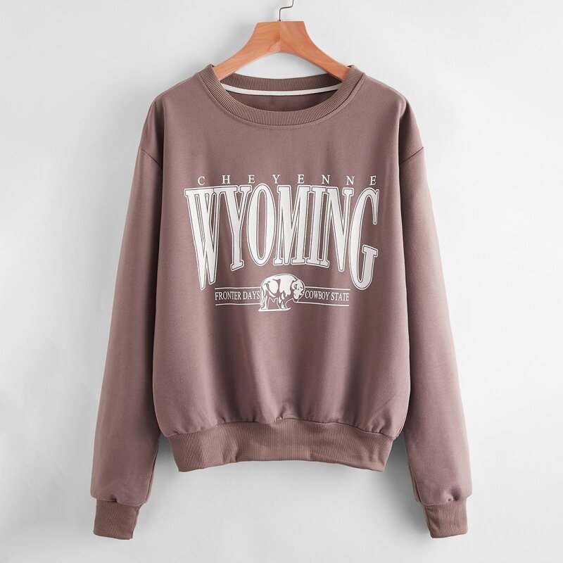 

Letter Graphic Sweatshirt, Coffee brown