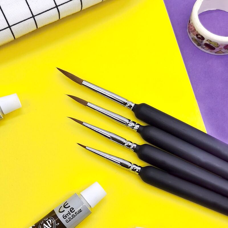 

4pcs Oil Painting Brush, Black