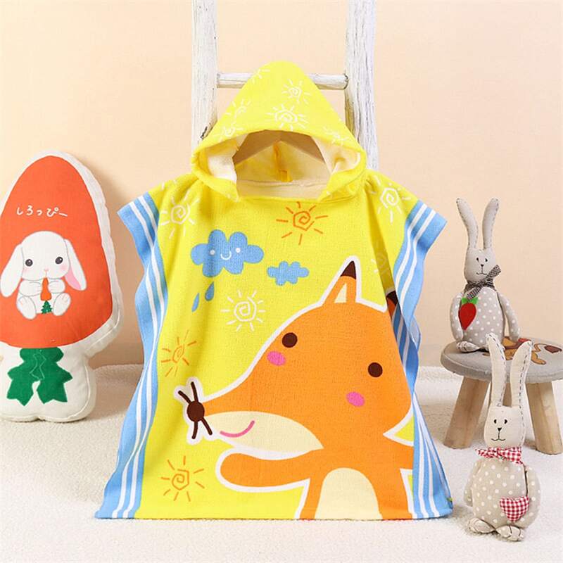 

Kids Cartoon Graphic Hooded Bathrobe, Multicolor