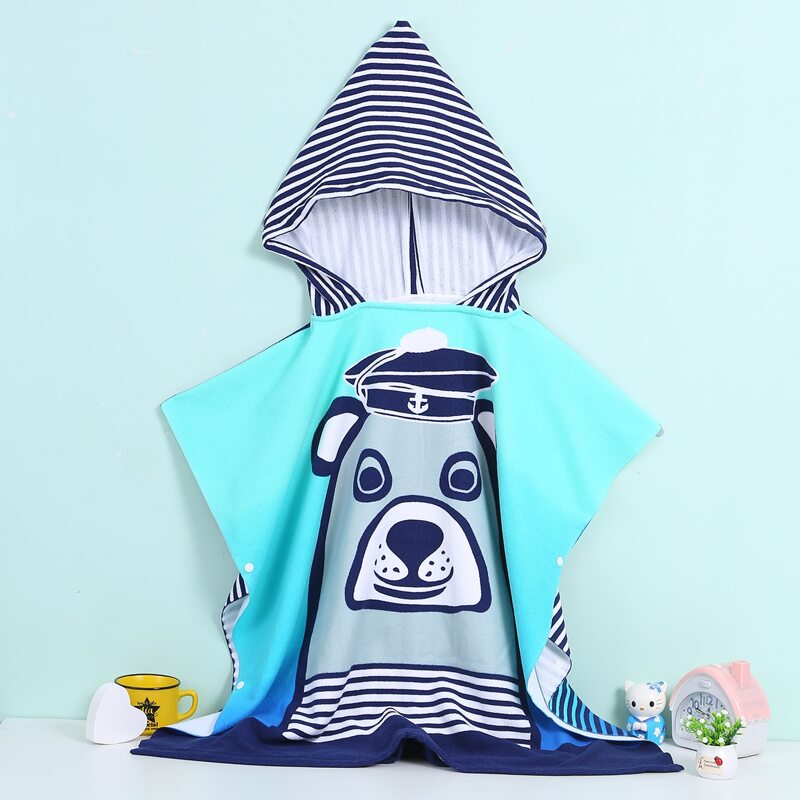 

Kids Cartoon Bear Print Bath Towel, Multicolor