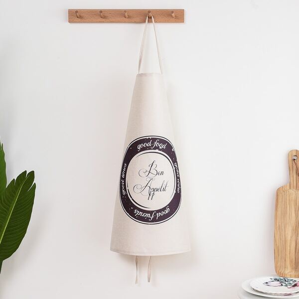 

Letter Graphic Apron, White