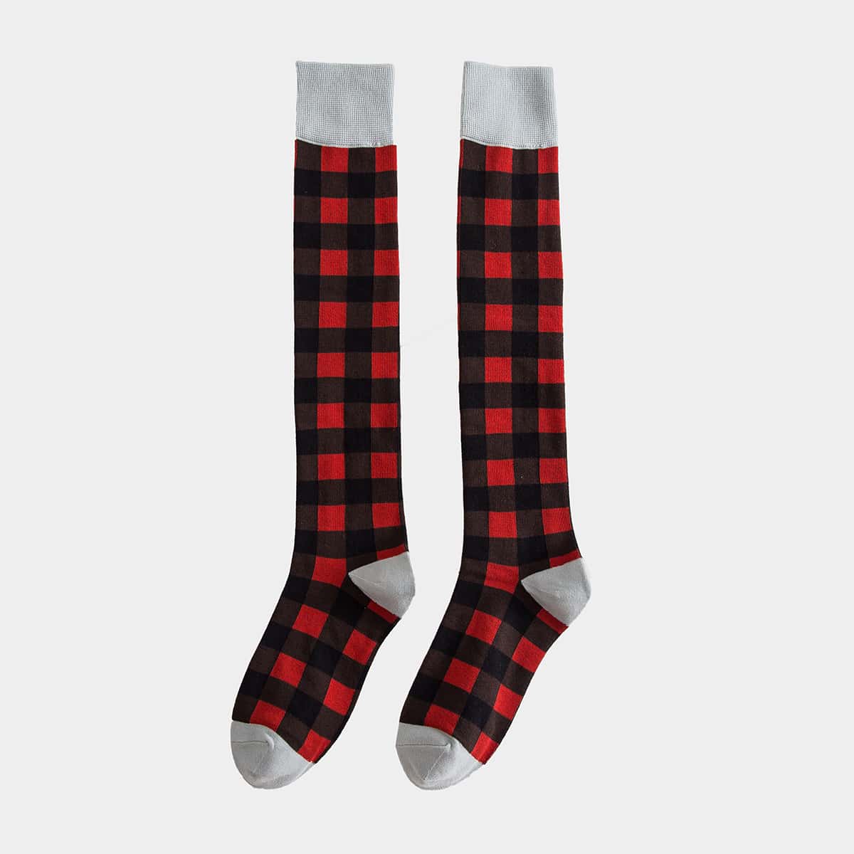 

1pair Plaid Knee Length Socks, Multicolor