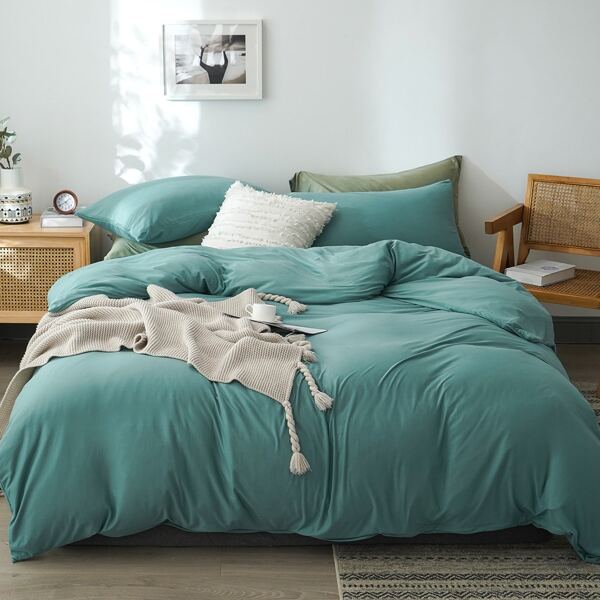 

Solid Color Bedding Set Without Filler, Cadet blue