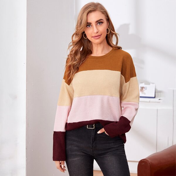 

Drop Shoulder Colorblock Tee, Multicolor