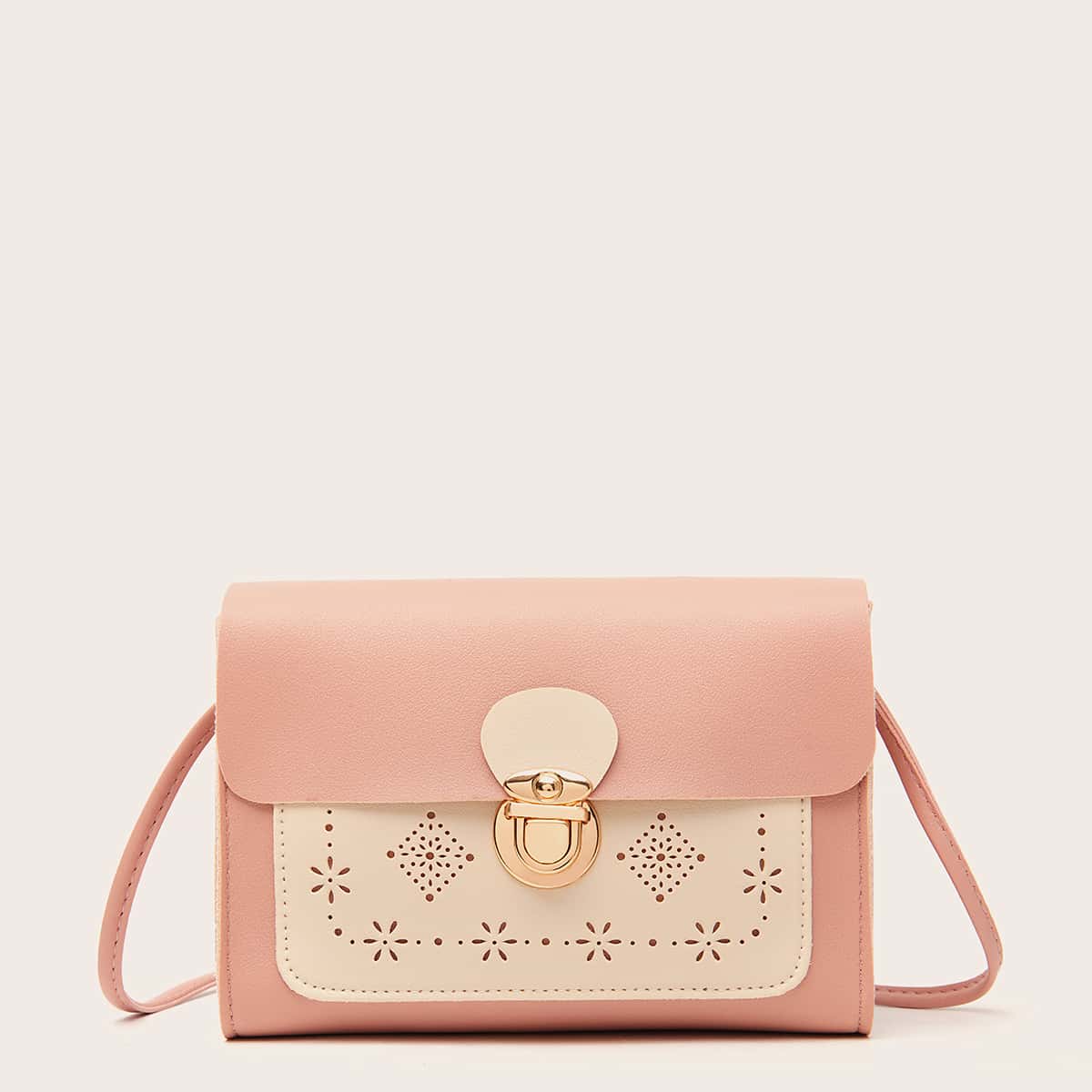 

Push Lock Crossbody Bag, Pink