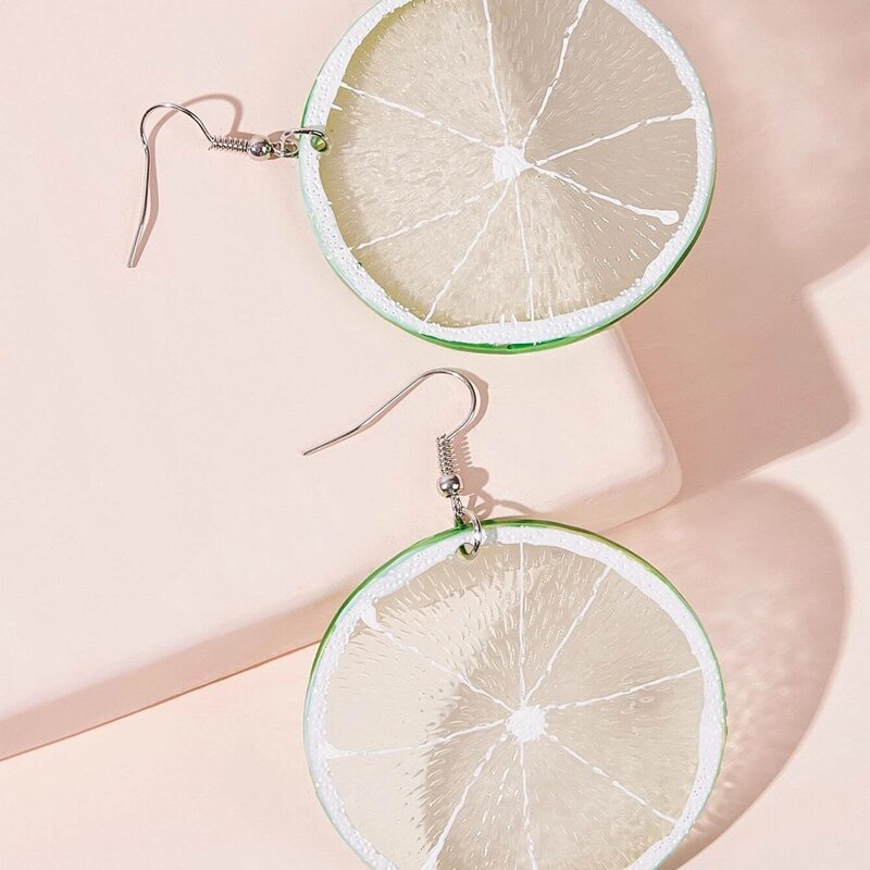 

Lemon Slices Shaped Drop Earrings, Multicolor