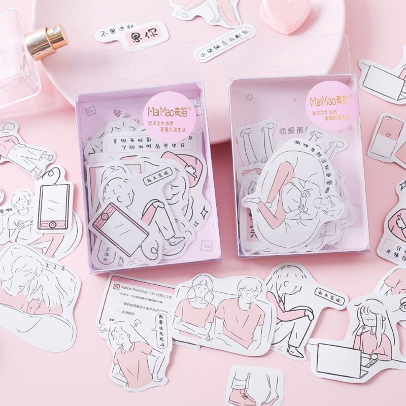 

1set Figure Graphic Random Sticker, Multicolor