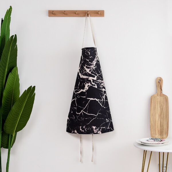 

Marble Pattern Apron, Black