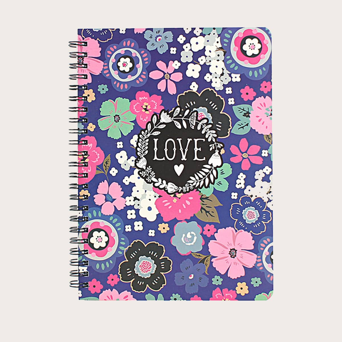 

1pc Flower Print Random Spiral Notebook, Multicolor