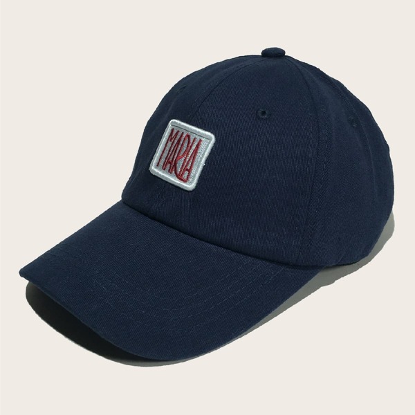 

Letter Embroidery Detail Baseball Cap, Navy blue