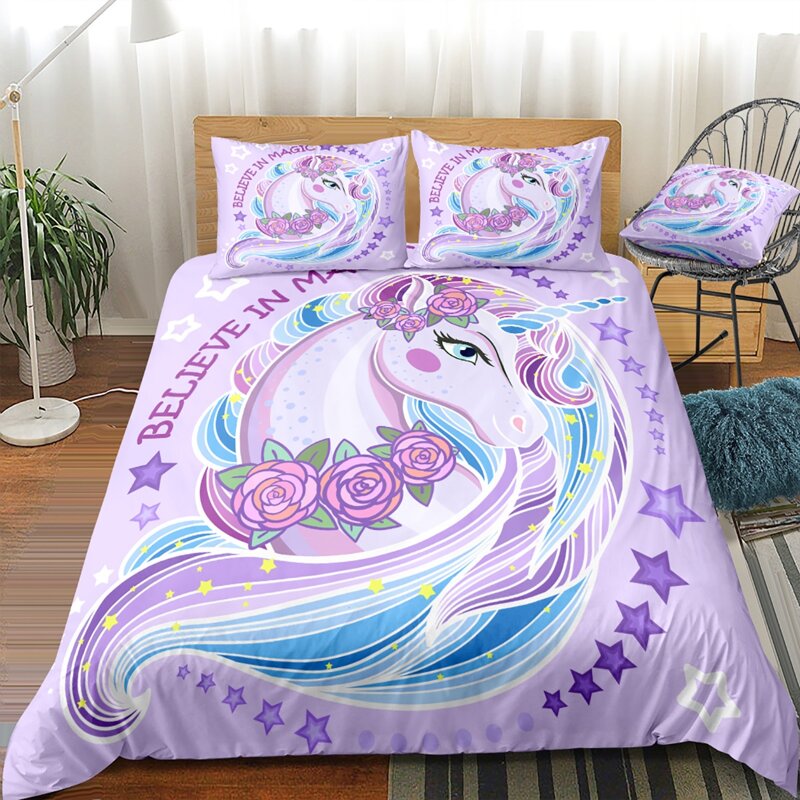

1pc Kids Unicorn Print Bedding Set Without Filler, Multicolor